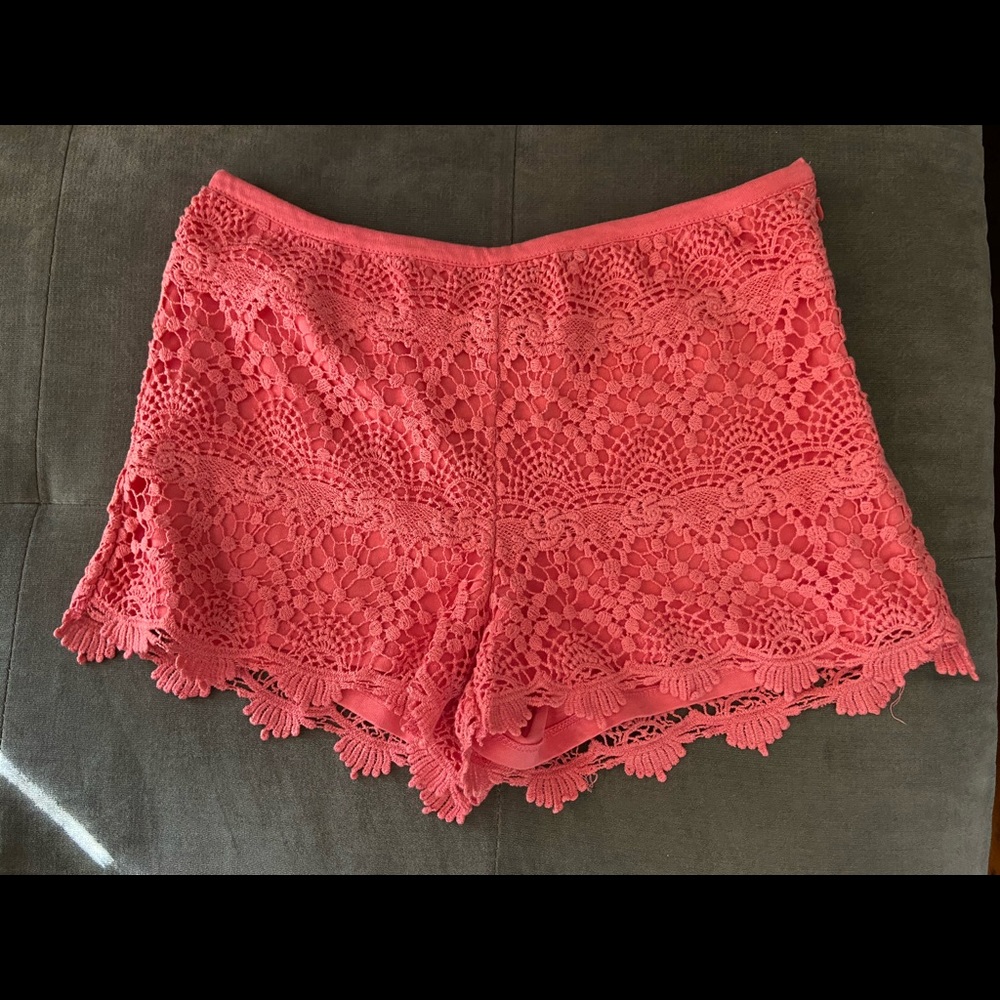 TART crochet knit shorts size small